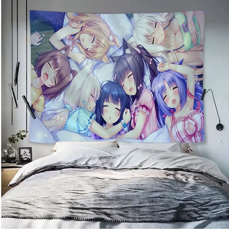 tapisserie murale suspendue pour filles, dessin animé mignon, style japonais, art, science fiction, décoration de maison, couverture murale, chambre à coucher, salon, dortoir tapisserie murale suspendue pour filles, dessin animé mignon, style japonais, art, science fiction, décoration de maison, couverture murale, chambre à coucher, salon, dortoir