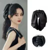 pince à cheveux élégante avec nœud noir, pince à queue de cheval haute, ruban, pince à cheveux pour femmes et filles, grande pince à saisir, accessoires de coiffure