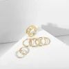 jofinger quail rings for women and men, minimalist ring set, wide ring, gold document and silver, personality jewelry, punk, 10 pcs per set