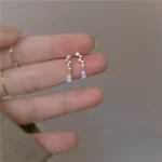 Boucles d&rsquo;oreilles japonaises en argent Sterling 925, placage de pampilles en cristal exquis, or 14 carats, tempérament pour femmes, bijoux de fête assortis