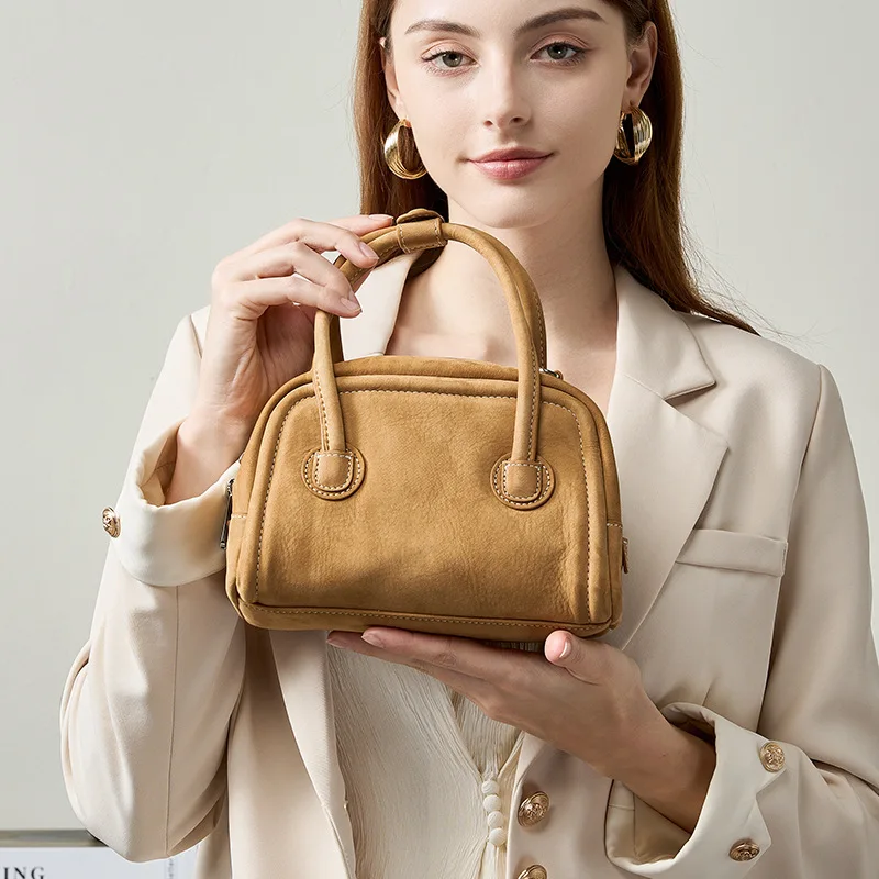 sac à main pour femme d'inspiration vintage en cuir de vachette de première qualité, fourre tout à poignée supérieure, finition mate, sac à bandoulière à sangle unique sac à main pour femme d'inspiration vintage en cuir de vachette de première qualité, fourre tout à poignée supérieure, finition mate, sac à bandoulière à sangle unique