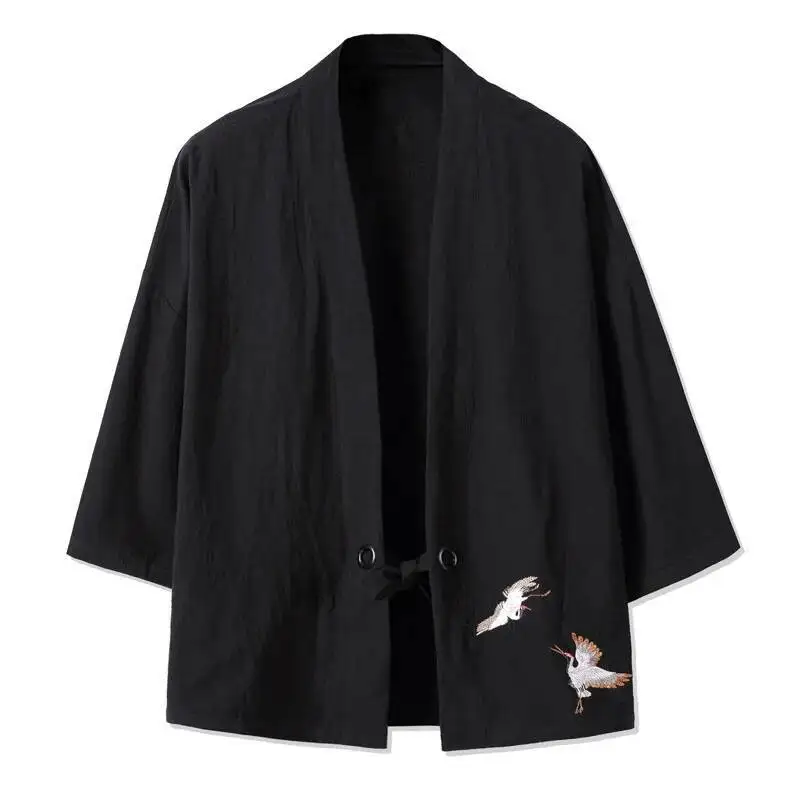 # Veste Kimono en coton et lin pour hommes, coupe-vent de Style chinois traditionnel, Cardigan rétro, grande taille 5XL, printemps été 4206 # Veste Kimono en coton et lin pour hommes, coupe-vent de Style chinois traditionnel, Cardigan rétro, grande taille 5XL, printemps été 4206