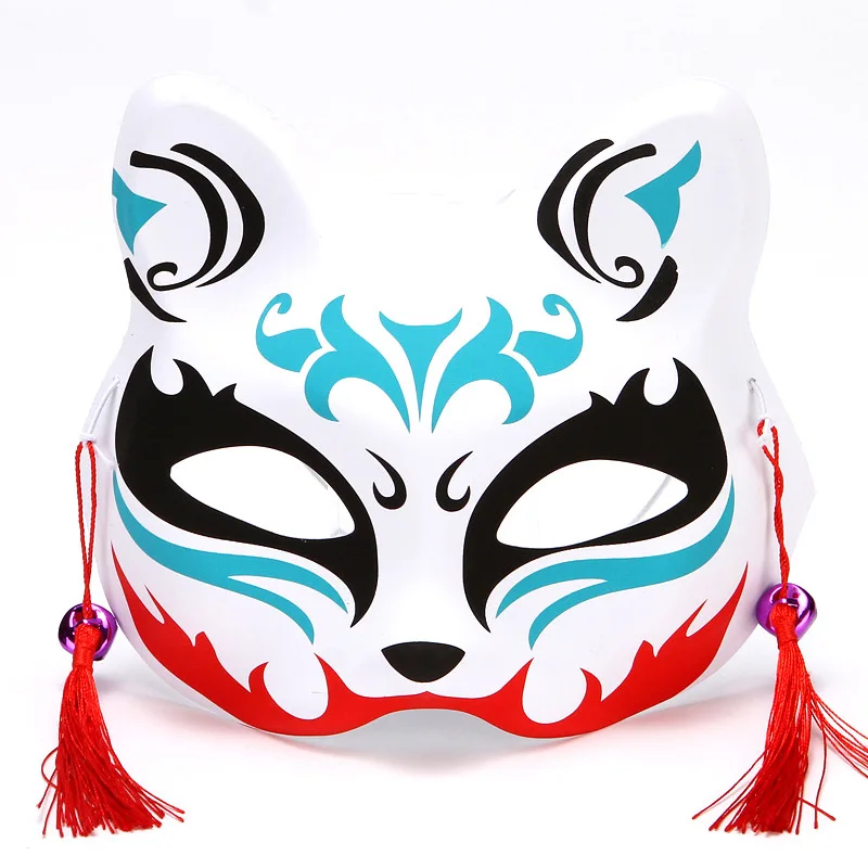 masque de renard japonais en pvc, demi visage, kabuki kitsune, tim masade, anime, cosplay chat, rave festivals, accessoires de ix masque de renard japonais en pvc, demi visage, kabuki kitsune, tim masade, anime, cosplay chat, rave festivals, accessoires de ix
