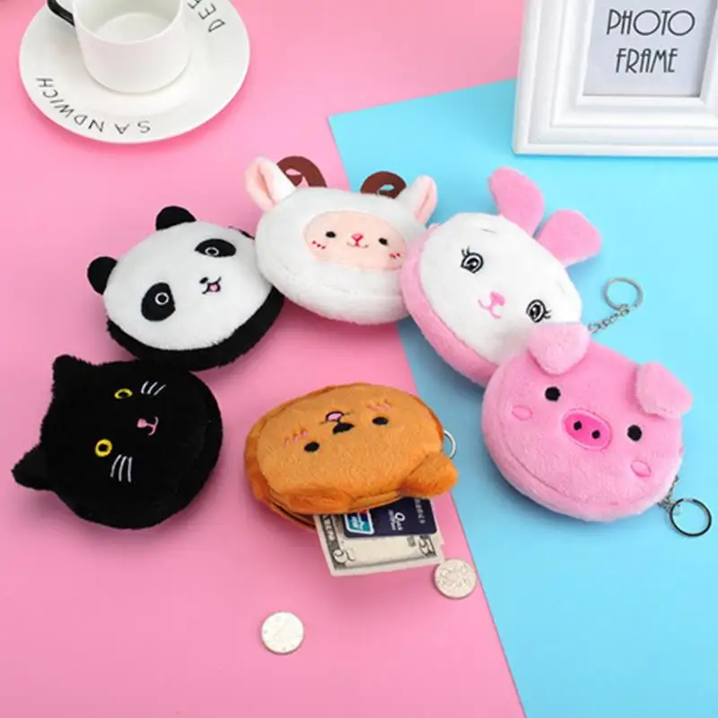 porte monnaie animal mignon de dessin animé, portefeuille kawaii, sac à monnaie en peluche, clé, écouteurs, pochette de rangement de pièces de monnaie, sac à fermeture éclair, cadeaux pour enfants, 1 pièce porte monnaie animal mignon de dessin animé, portefeuille kawaii, sac à monnaie en peluche, clé, écouteurs, pochette de rangement de pièces de monnaie, sac à fermeture éclair, cadeaux pour enfants, 1 pièce