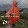 1 ensemble Poncho de pluie à capuche d&rsquo;urgence-matériau PE de haute qualité et coutures renforcées Poncho de pluie à couverture complète Compact