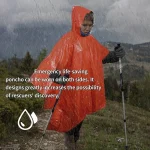 1 ensemble Poncho de pluie à capuche d&rsquo;urgence-matériau PE de haute qualité et coutures renforcées Poncho de pluie à couverture complète Compact