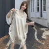 Cape Poncho à capuche en Crochet, châle Boho Chic à franges pour femmes, vêtements d’extérieur polyvalents printemps-automne Cape Poncho à capuche en Crochet, châle Boho Chic à franges pour femmes, vêtements d’extérieur polyvalents printemps-automne