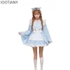 iootiany japonais doux frais lolita yukata kimono robe kawaii princesse robe de soirée avec nœud tablier cosplay costume de femme de chambre