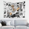Tapisserie murale suspendue en Polyester, une pièce, Hippie, Luffy, Anime japonais, Boho, couverture, décor de chambre