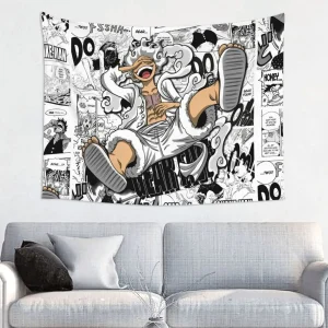 Tapisserie murale suspendue en Polyester, une pièce, Hippie, Luffy, Anime japonais, Boho, couverture, décor de chambre