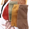 sandales japonaises unisexes respirantes pour hommes, chaussettes tabi fendues, chaussettes à deux orteils, bonneterie, tongs