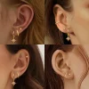 bobisty 3 paires de boucles d'oreilles créoles pour femmes plaquées or balancent cerceau boucles d'oreilles piles boucles d'oreilles délicates cartilage piercing bijoux
