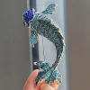 broches en strass de poisson koi rouge pour femmes, unisexe, vintage, 3 couleurs, carpe, poisson, animal, manteau, costume, cadeaux du nouvel an