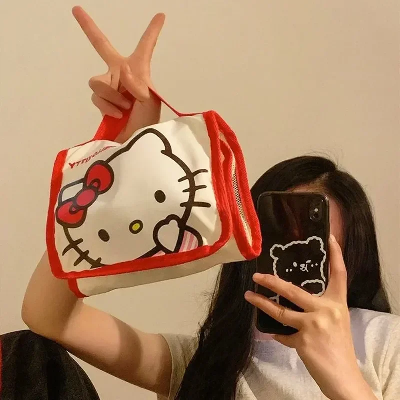 kawaii sanrio sac hello kitty kuromi grande capacité pliant dessin animé sac de maquillage mignon voyage portable cosmétiques brosse sac de rangement kawaii sanrio sac hello kitty kuromi grande capacité pliant dessin animé sac de maquillage mignon voyage portable cosmétiques brosse sac de rangement