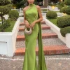 Robe longue dos nu avec ruban de satin pour femme, robes sexy pour femme, robe de soirée élégante pour femme, hors batterie, été, nouveau, 2024
