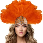 Coiffure en plumes noires pour femmes, coiffure de carnaval des caraïbes, accessoires de showgirl, cosplay ssissi