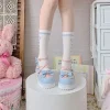 sandales à lanières douces pour femmes, chaussures kawaii chic, rondes, style collège, été