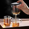 théière en verre résistante à la chaleur, bouilloire à thé aux fleurs avec passoire, infuseur, service à thé kung fu, pot puer oolong avec poignée pour usage domestique