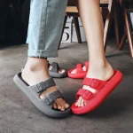 Hommes décontracté antidérapant diapositives été Massage tongs salle de bain plage pantoufle mode semelle souple femme sandales chaussures pantoufles2025