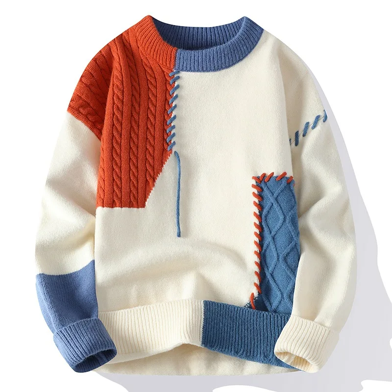japonais transfrontalier vente chaude automne et hiver nouveau décontracté col rond base tricoté pull pull ample vêtements pour hommes japonais transfrontalier vente chaude automne et hiver nouveau décontracté col rond base tricoté pull pull ample vêtements pour hommes