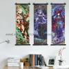 genshin impact – peinture suspendue, décoration murale pour la maison, affiches d'anime kawaii, kamizato ayaka, rouleaux d'images pour chambre à coucher