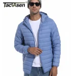 TACVASEN hiver léger vestes bouffantes hommes matelassé Polyester Nylon veste séchage rapide à capuche vers le bas isolé coupe-vent manteau TACVASEN hiver léger vestes bouffantes hommes matelassé Polyester Nylon veste séchage rapide à capuche vers le bas isolé coupe-vent manteau