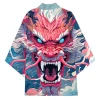 kimono de samouraï traditionnel japonais, drôle, anime 3d, imprimé dragon, hauts à la mode, cardigan ample, t shirts, tendance de rue d'été, chemise pour hommes