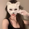 Masque de renard en peluche pour femmes, gants en dentelle sexy, cosplay anime, Halloween, carnaval, robe de paupières, accessoires de fête, masque mignon pour filles Masque de renard en peluche pour femmes, gants en dentelle sexy, cosplay anime, Halloween, carnaval, robe de paupières, accessoires de fête, masque mignon pour filles