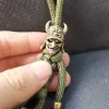 nez d'aigle japonais samouraï casque couteau en laiton perle en laiton tissé paracorde lanière pendentif extérieur edc parapluie corde bricolage accessoire
