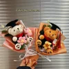 bouquet de fleurs en crochet ours kawaii, cadeaux de remise de diplôme, bouquet de fleurs artificielles, décoration de maison, cadeau pour invités de mariage, fournitures de fête