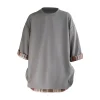 t shirts d'été pour hommes, style coréen, ample, faux deux pièces, mi long, grande taille, manches trois quarts, streetwear, haut d'extérieur