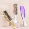 brosse de massage de tête premium pour cuir chevelu, masseur de cheveux japonais, brosse à shampoing, brosse démêlante en plastique humide, peigne de nettoyage des cheveux, or rose