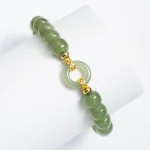 Bracelet en Jade Hetian naturel pour femmes, élégant, rétro, ornements à main, bijoux décontractés, cadeau bohème, Vintage, perles, mode Bracelet en Jade Hetian naturel pour femmes, élégant, rétro, ornements à main, bijoux décontractés, cadeau bohème, Vintage, perles, mode