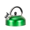 théière à poignée ergonomique en acier inoxydable, bouilloire à eau à gaz, bouilloire à sifflet pour les voyages, la randonnée, la cuisine, 3l