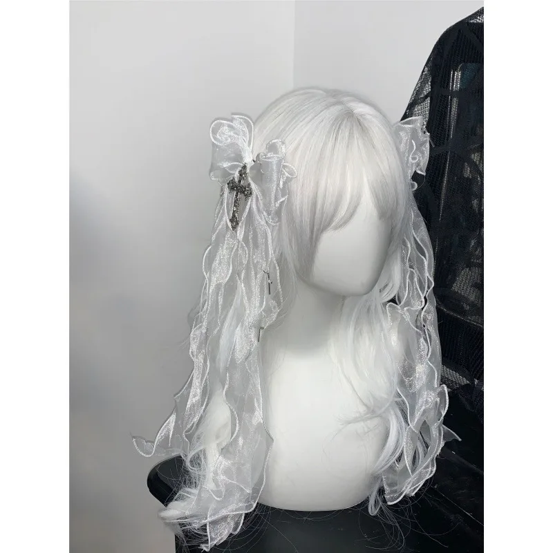 pince à cheveux style dentelle originale, double queue de cheval, accessoire japonais otaku, sous culture, conception de couleur d'eau, casque pour accès à la mode pince à cheveux style dentelle originale, double queue de cheval, accessoire japonais otaku, sous culture, conception de couleur d'eau, casque pour accès à la mode