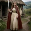joukavor renaissance cape à capuche cape en lin médiévale avec capuche pour femme et homme