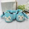 hatsune miku pantoufles de maison pour femmes bottes de neige de haute qualité à la mode moelleux chaud plus doublé bout fermé pantoufles souples chaussures d'hiver