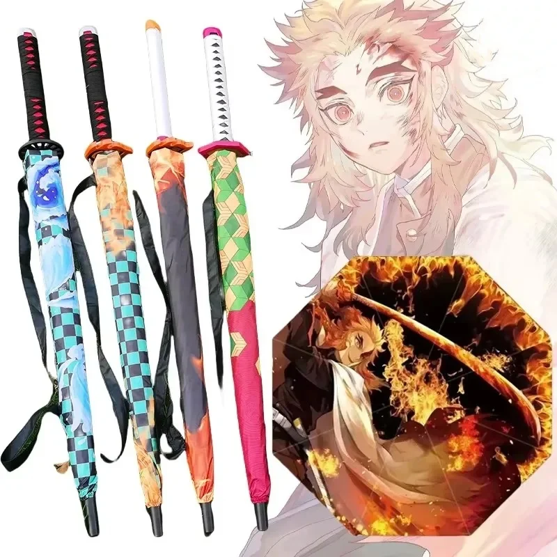 Parapluie Demon Slayer Katana, Parasol à blocage UV, Raincoa Kyoujurou, véritable épée de samouraï Katana japonaise, Long parapluie cadeau Parapluie Demon Slayer Katana, Parasol à blocage UV, Raincoa Kyoujurou, véritable épée de samouraï Katana japonaise, Long parapluie cadeau