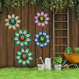 Décoration murale de jardin en métal, Sculpture artistique suspendue, ornement esthétique pour la maison, la chambre, le jardin, la cour, l&rsquo;extérieur