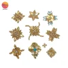 tube de perles d'or, tranche d'or, motif de fleur, patch de couture, gilet, sac de vêtements, tous les accessoires de couture décoratifs, bricolage