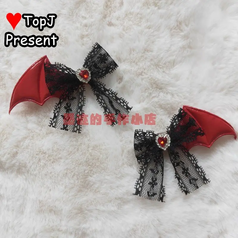 harajuku y2k fille sous culture style femmes gothique lolita arc noir rouge série ange accessoire de cheveux épingle à cheveux clips épingles pinces à cheveux harajuku y2k fille sous culture style femmes gothique lolita arc noir rouge série ange accessoire de cheveux épingle à cheveux clips épingles pinces à cheveux