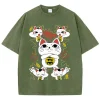 T-shirt en Coton Délavé pour Homme, Dessin Animé Japonais, Dandadan Okarun, Haute Qualité, Esthétique, à la Mode