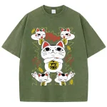 T-shirt en Coton Délavé pour Homme, Dessin Animé Japonais, Dandadan Okarun, Haute Qualité, Esthétique, à la Mode