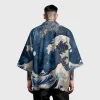 kimono court d'été pour hommes et enfants, cardigan, mode japonaise, cape de cosplay anime, robe populaire, streetwear haori samouraï
