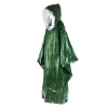 poncho de pluie d'urgence imperméable, couverture thermique pe, housse imperméable à capuche pour camping en plein air, randonnée, voyage, moto, équipement de pluie