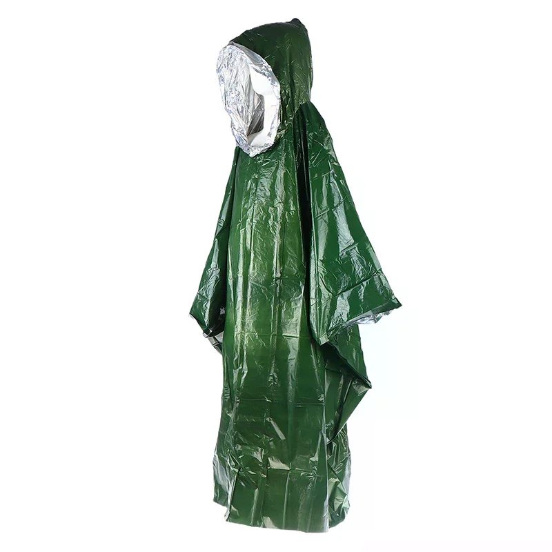 poncho de pluie d'urgence imperméable, couverture thermique pe, housse imperméable à capuche pour camping en plein air, randonnée, voyage, moto, équipement de pluie poncho de pluie d'urgence imperméable, couverture thermique pe, housse imperméable à capuche pour camping en plein air, randonnée, voyage, moto, équipement de pluie