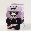 4 paires de chaussettes droites pour femmes, chaussettes droites de haute qualité, motif kuromi, confortables et douces, décontractées
