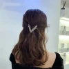 pince à cheveux de luxe en cristal brillant pour femmes, épingles à cheveux coréennes en forme de v, accessoires pour cheveux de filles, couvre chef, ornements à la mode, cadeau