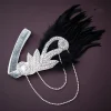 accessoires de bandeau en cristal, accessoires de cheveux de fête de mascarade, bandeau de style coréen, couvre chef en plumes, cheveux à paillettes