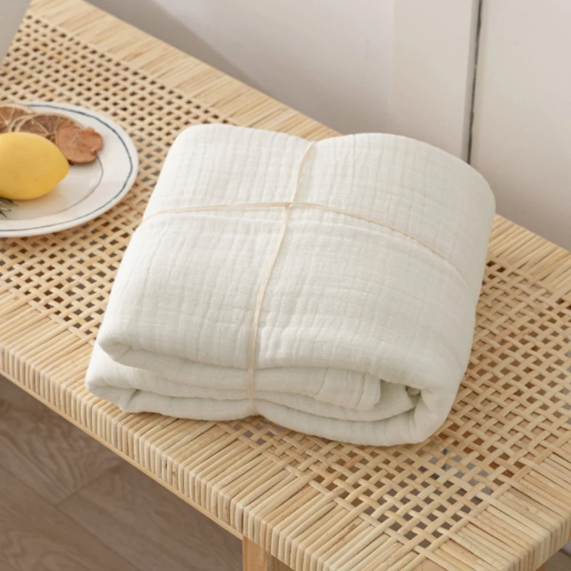 serviette tissée en fil de coton pur lavé japonais à 3 couches recouverte de couverture fine, couvertures fraîches d'été, couverture de climatisation serviette tissée en fil de coton pur lavé japonais à 3 couches recouverte de couverture fine, couvertures fraîches d'été, couverture de climatisation